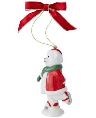 Christmas Tree Skating Teddy Bear Ornament