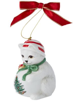 Christmas Tree Playful Kitten Ornament
