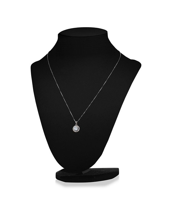 Club Rochelier 5A Cubic Zirconia Round Pendant Necklace Silver - Macy's