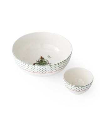 Christmas Tree Polka Dot Set of 4 Dessert Plates