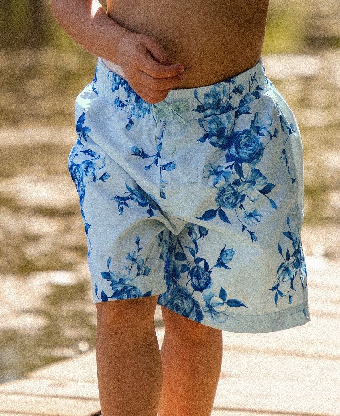 CUPSHE Little Boys X Vanessa Midnight Rose Drawstring Swim Board Shorts