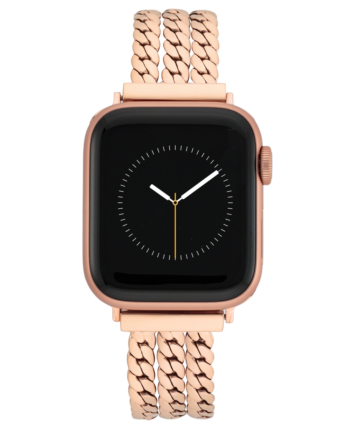 Anne Klein Women's Multi Chain Alloy Metal Link Band designed for Apple Watch 42mm (Series 1-3 only) & 44/45/46/49mm (Ultra & Ultra 2) - Rose Gold-Ton