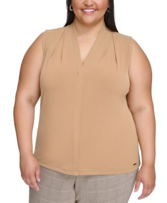 Calvin Klein - Plus Size Sleeveless V-Neck Pullover Top