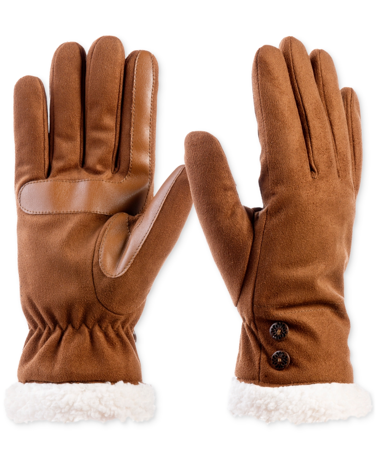 Isotoner Signature Women's Microsuede Water-repellent Gloves In Cognac