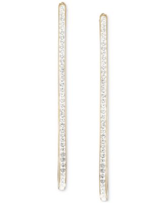 Crystal Pav&eacute; Inside Out Paperclip Hoop Earrings