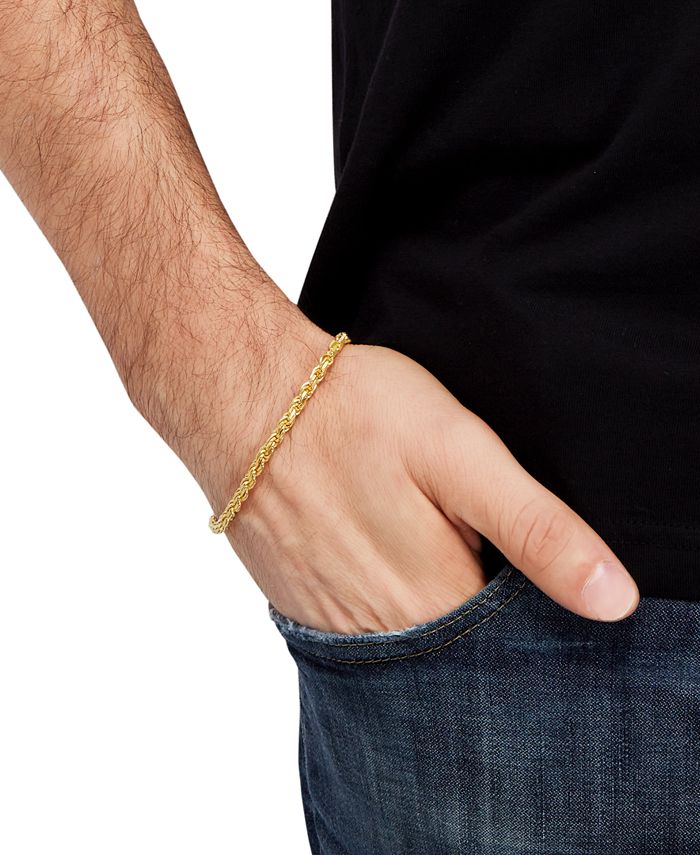 Macy's Men's Rope Link Bracelet in 18k Gold-Plated Sterling Silver - Macy's