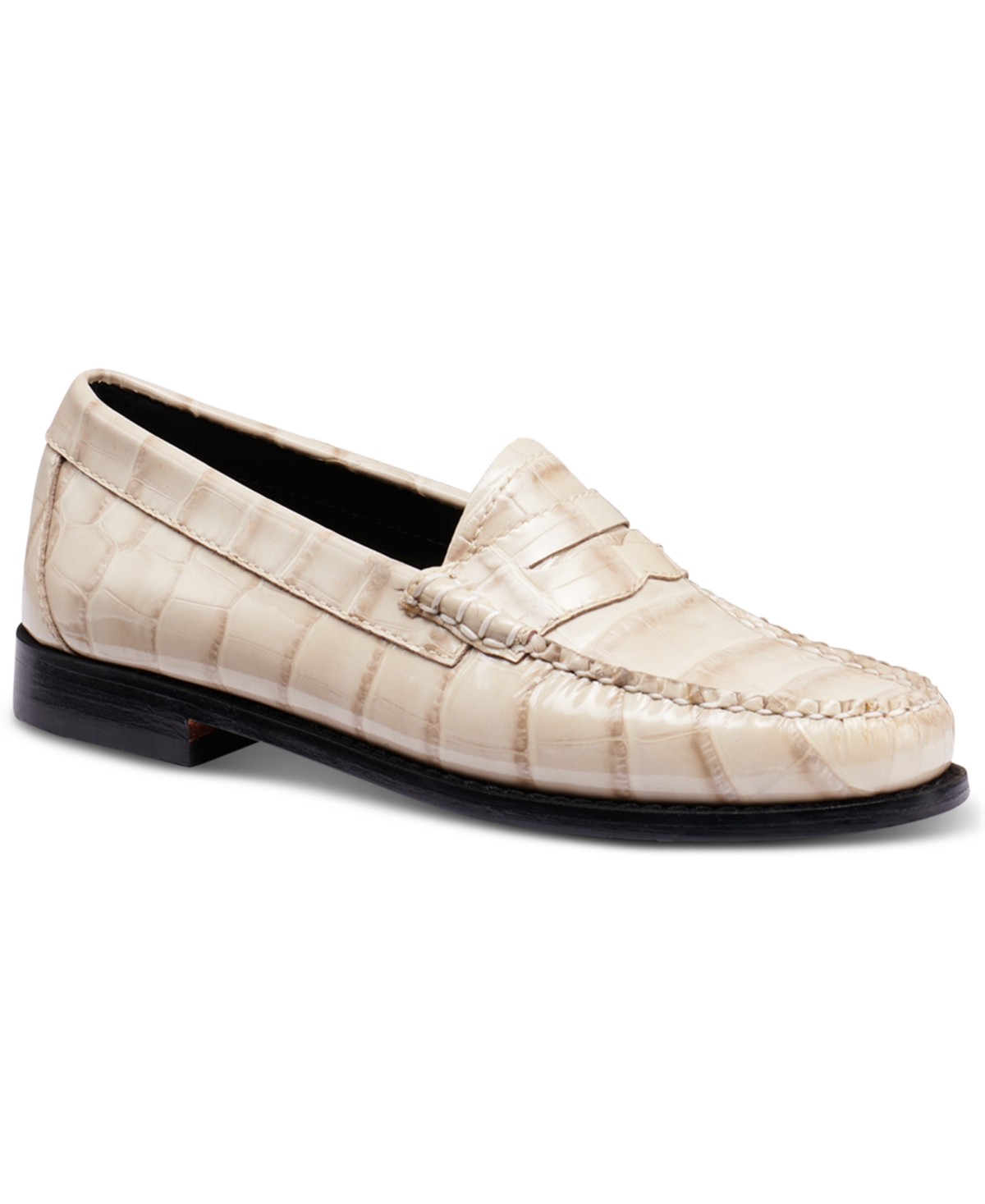 G.h.bass Women's Whitney Croco Weejuns Loafer Flats - Cloud