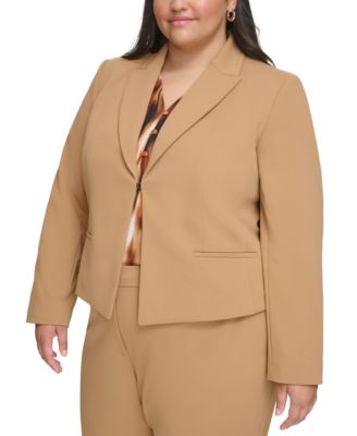 Calvin Klein - Plus Size Cropped Long-Sleeve Blazer