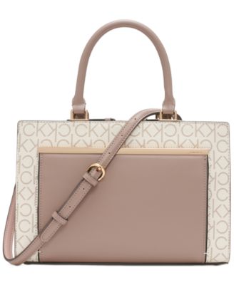Calvin Klein - Astrid Small Monogram Faux Leather Satchel
