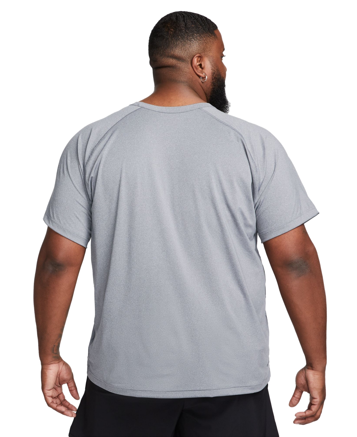 Nike Men's Relaxed-Fit Dri-fit Short-Sleeve Fitness T-Shirt -heather/black