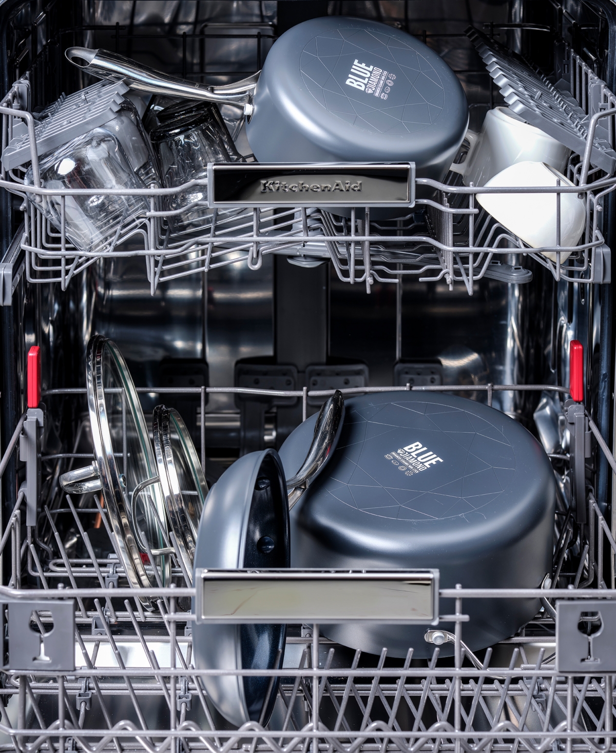 Diamond Hard Anodized Ceramic Nonstick 2 Piece Frying Pan Set - Blue