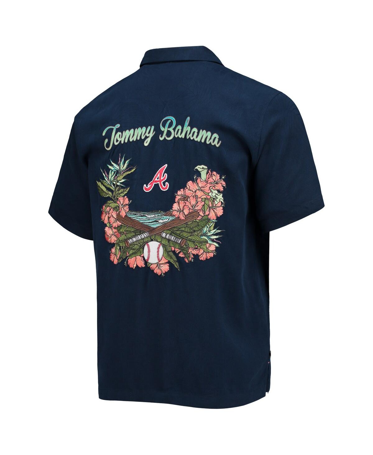 Tommy Bahama Men's Navy Atlanta Braves Baseball Bay Button-up Shirt