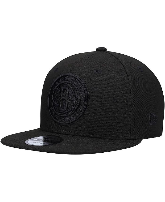 New Era Men's Brooklyn Nets Black On Black 9FIFTY Snapback Hat Macy's