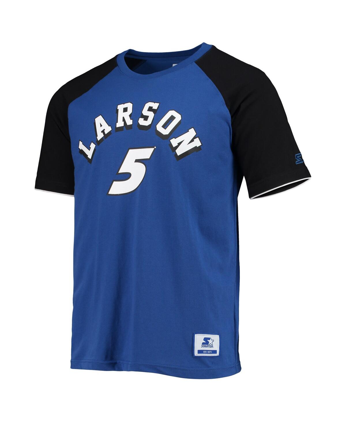 Starter Men's  Blue, Black Kyle Larson The Catcher Raglan T-shirt In Blue,black