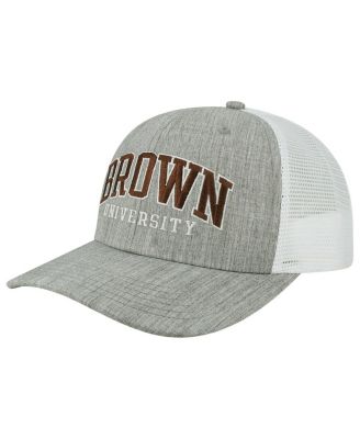 Men's Heather Gray, White Brown Bears Arch Trucker Snapback Hat