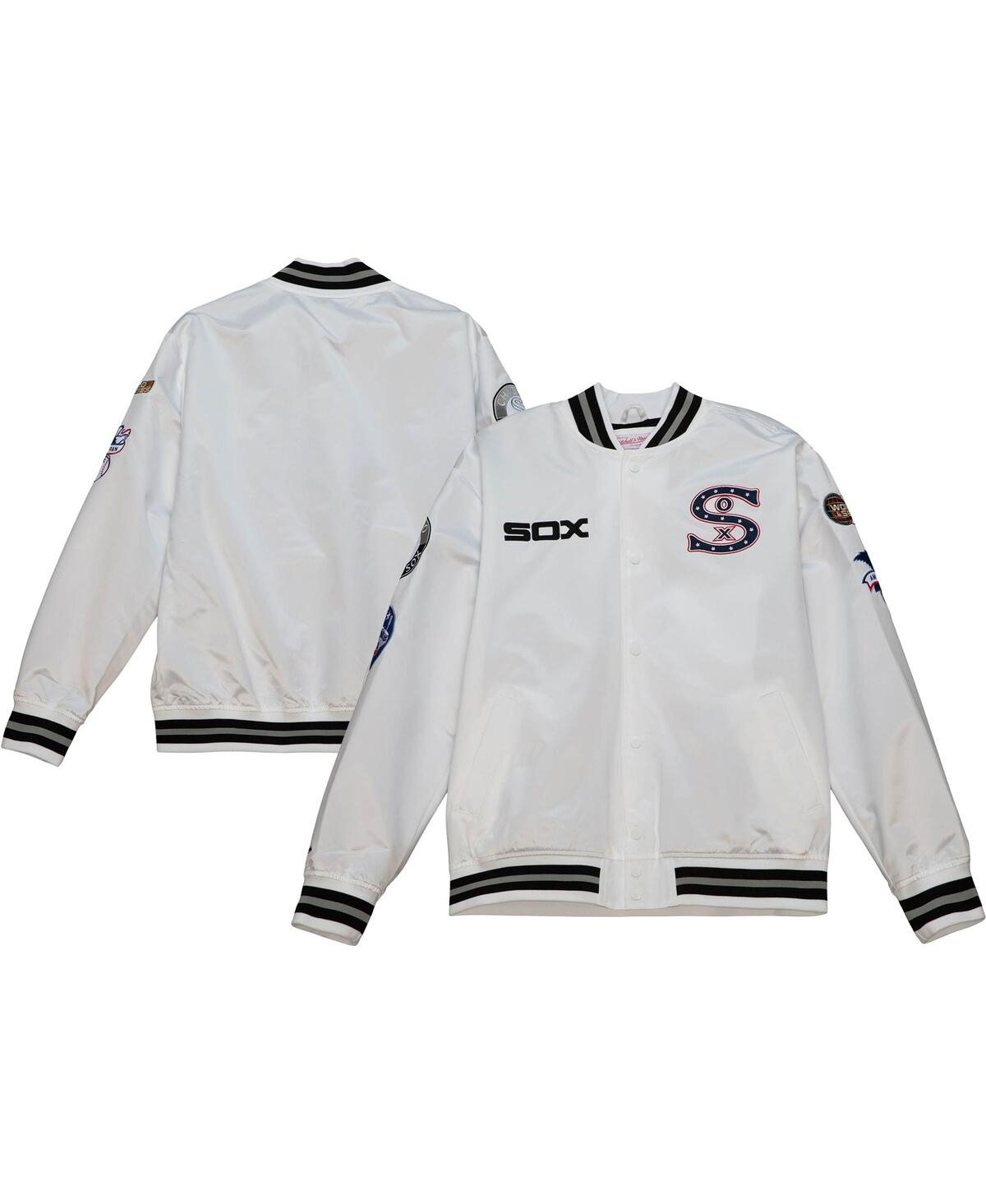 Mitchell & Ness Men's  White Chicago White Sox City Collection Satin Full-snap Varsity Jacket In White