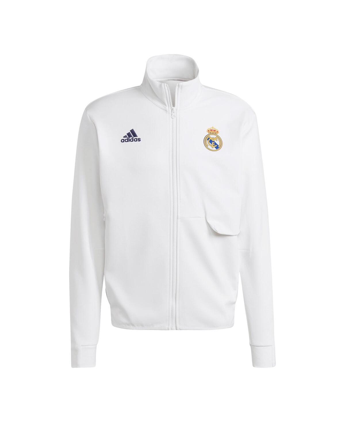 Shop Adidas Originals Men's Adidas White Real Madrid 2023/24 Anthem Full-zip Jacket