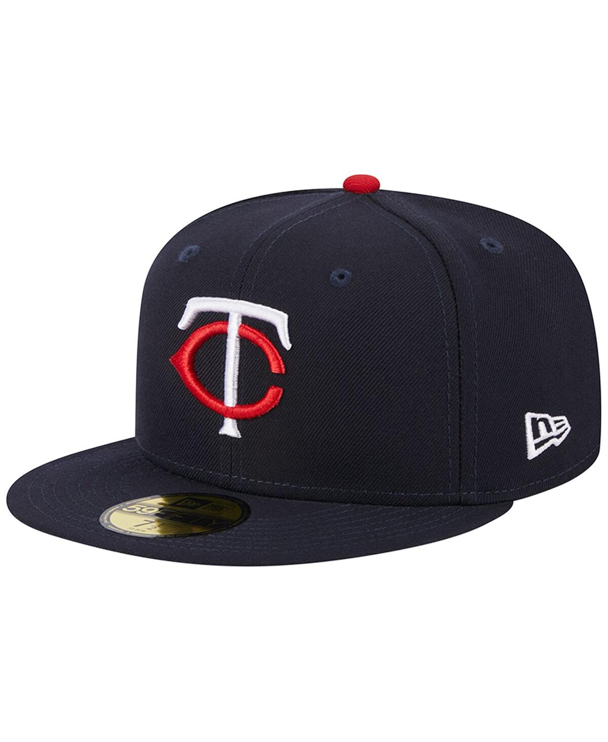 NEW ERA MEN'S NEW ERA NAVY MINNESOTA TWINS AUTHENTIC COLLECTION REPLICA 59FIFTY FITTED HAT