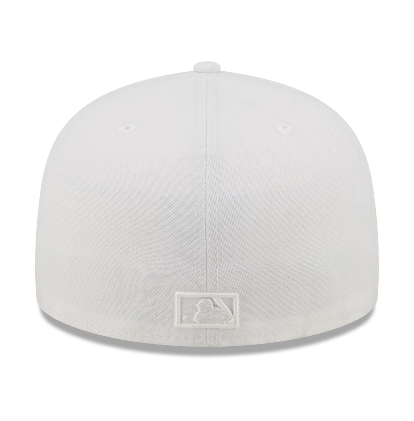 Мужская бейсболка New Era New York Mets White on White 59FIFTY Fitted — фото 4