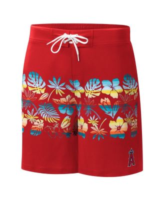 Men's Red Los Angeles Angels Breeze Volley Swim Shorts