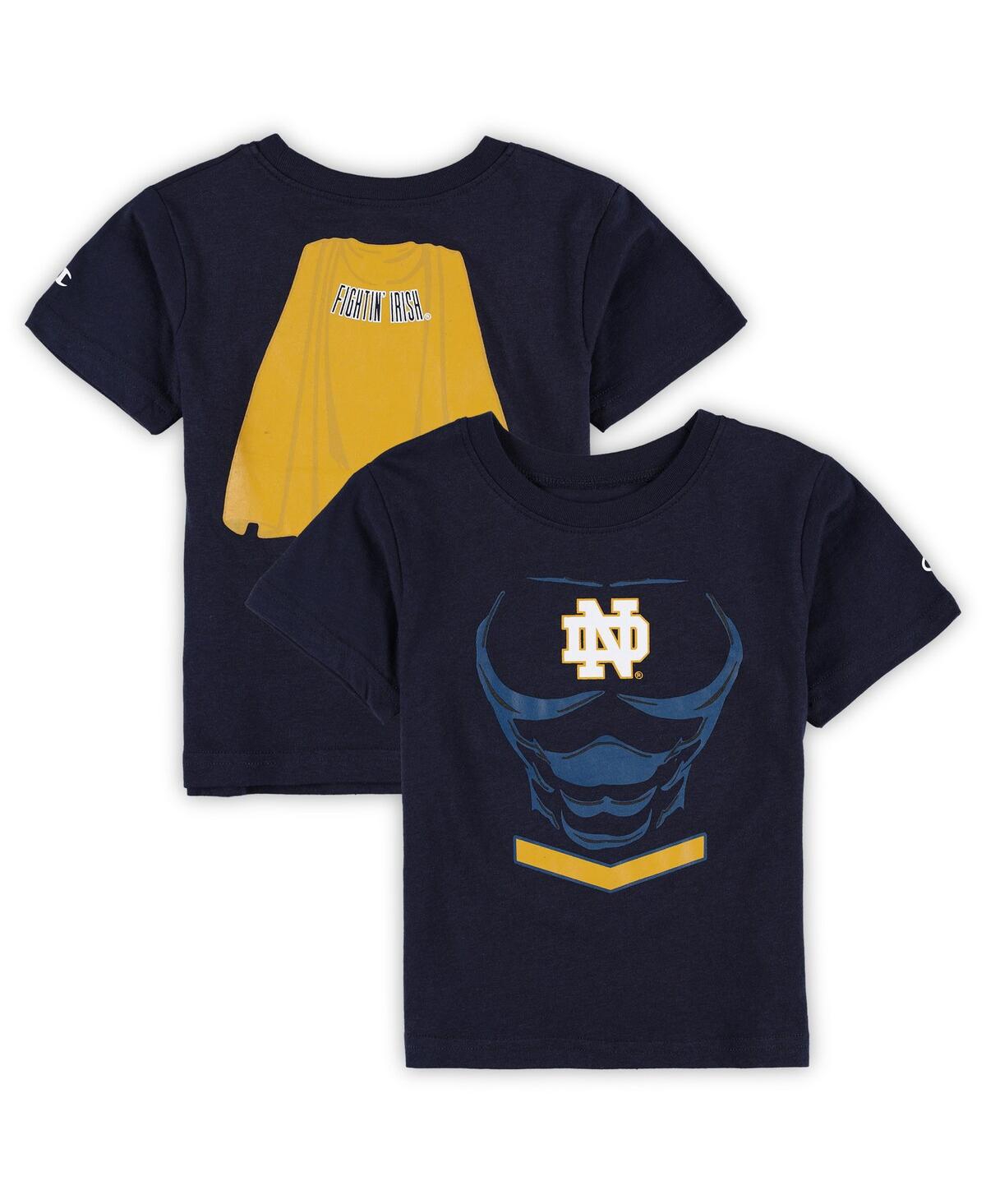 Shop Champion Toddler Boys And Girls  Navy Notre Dame Fighting Irish Super Hero T-shirt