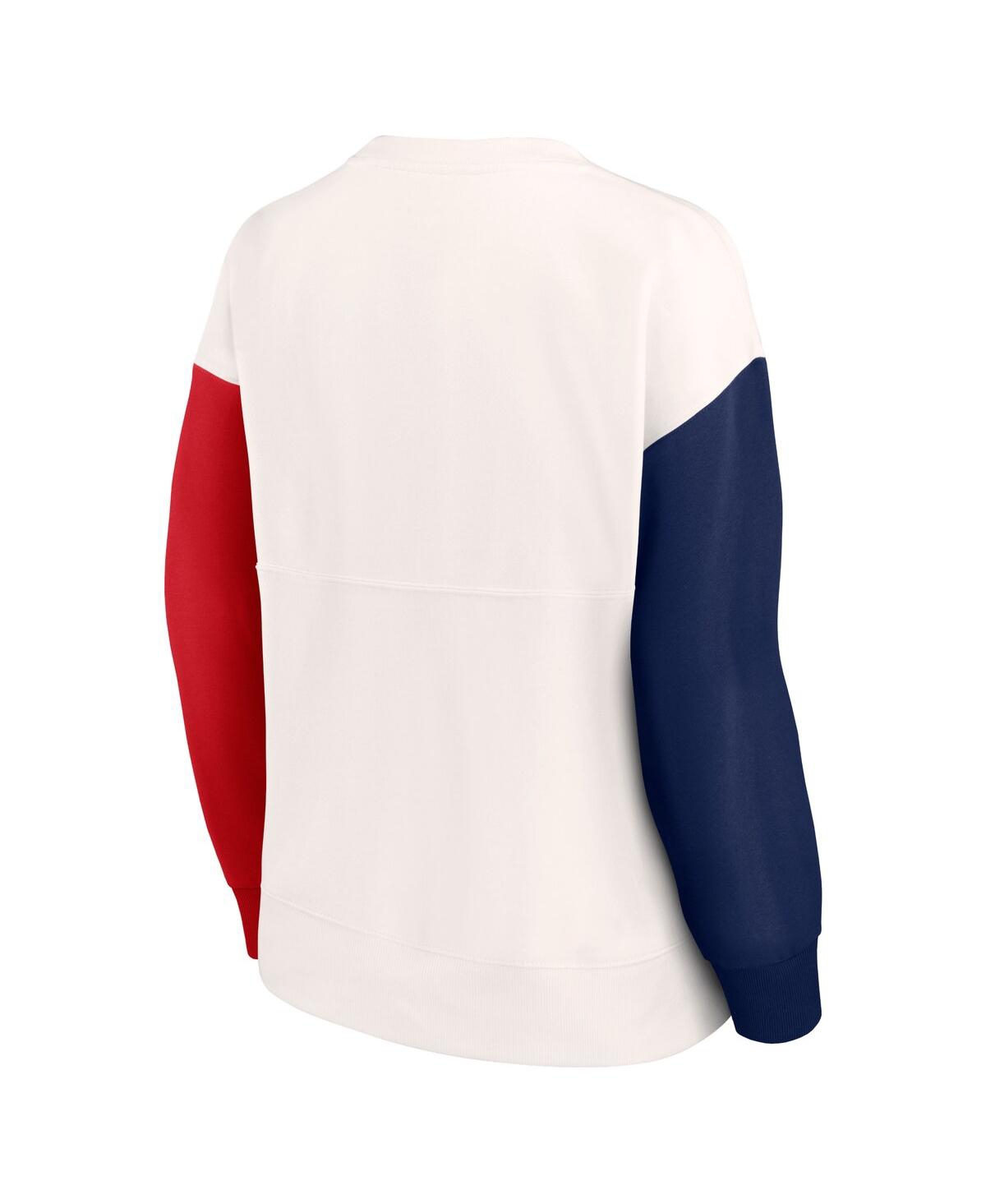 Fanatics Branded White New England Patriots Colorblock Primary Logo Pullover Sweatshirt In White