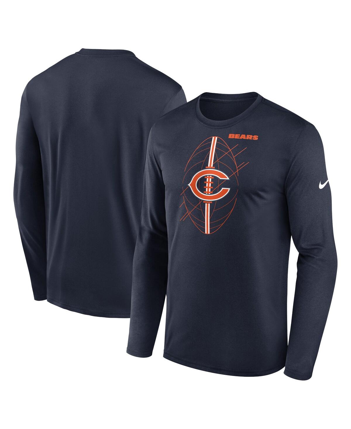 Men's Nike Navy Chicago Bears Legend Icon Long Sleeve T-Shirt