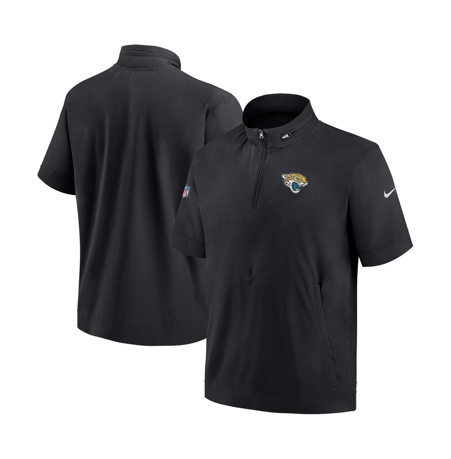 Мужская куртка Nike Black Jacksonville Jaguars Sideline Coach Short Sleeve Quarter-Zip — фото 4