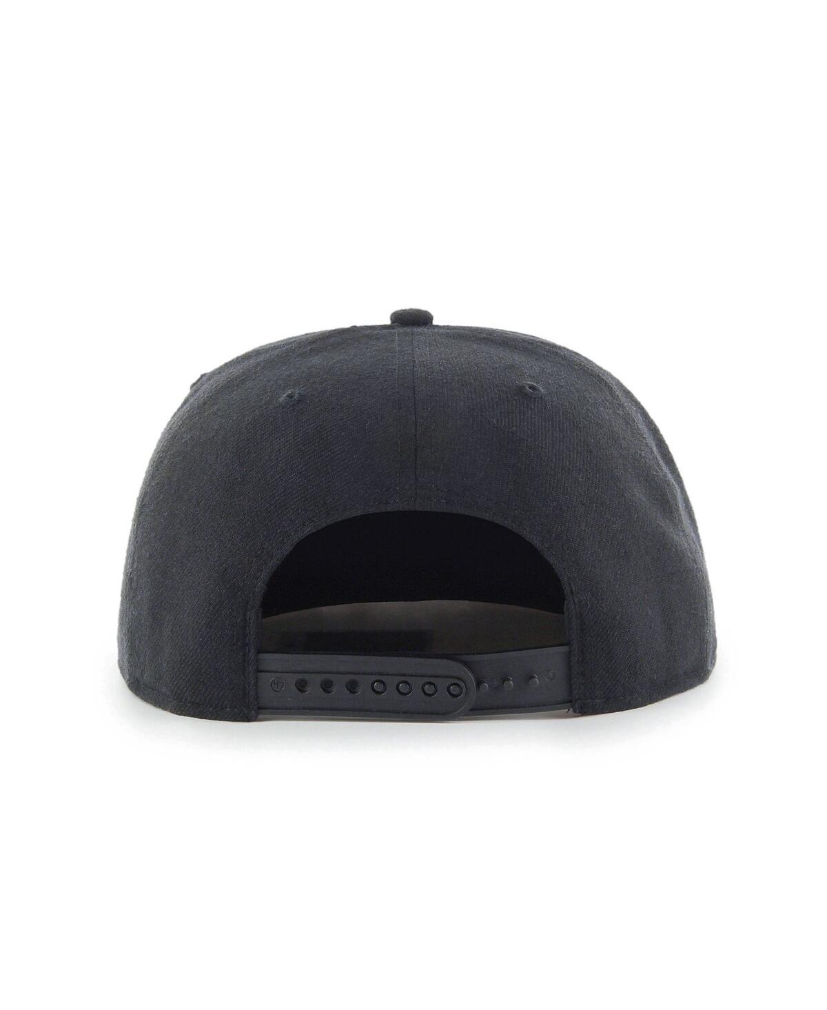 Men's '47 BrandMiami Heat Sure Shot Captain Snapback Hat - Black