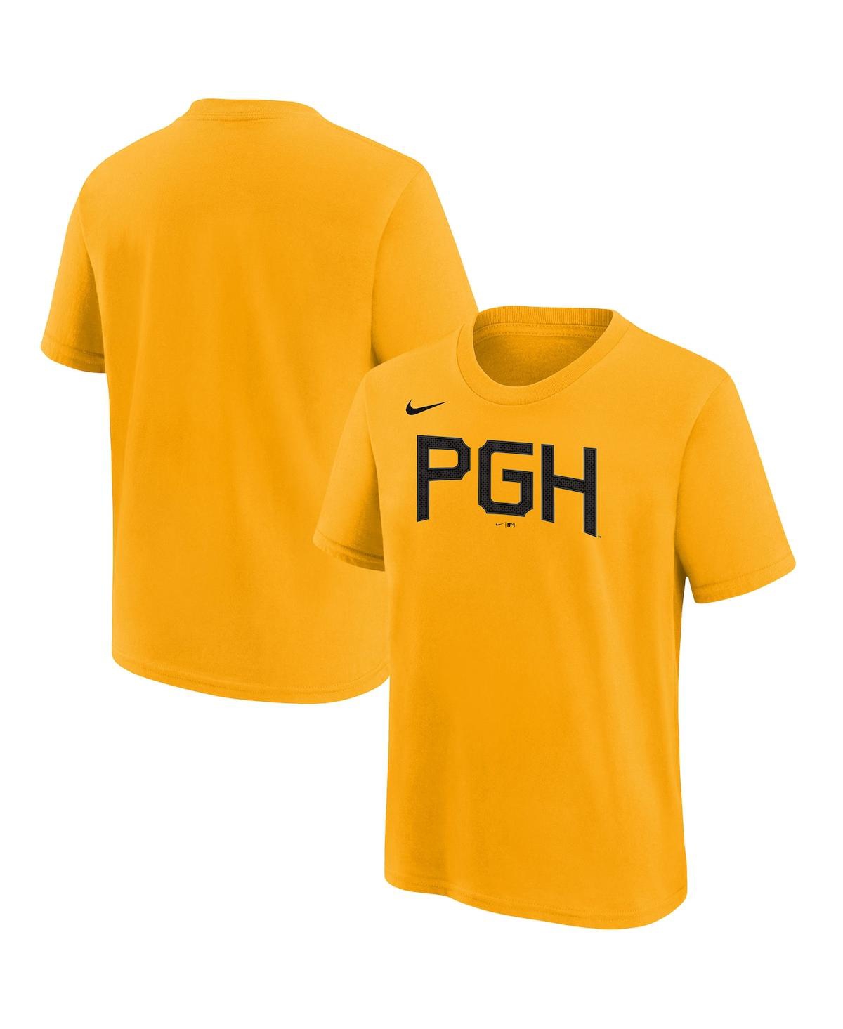 NIKE BIG BOYS NIKE GOLD PITTSBURGH PIRATES 2023 CITY CONNECT GRAPHIC T-SHIRT