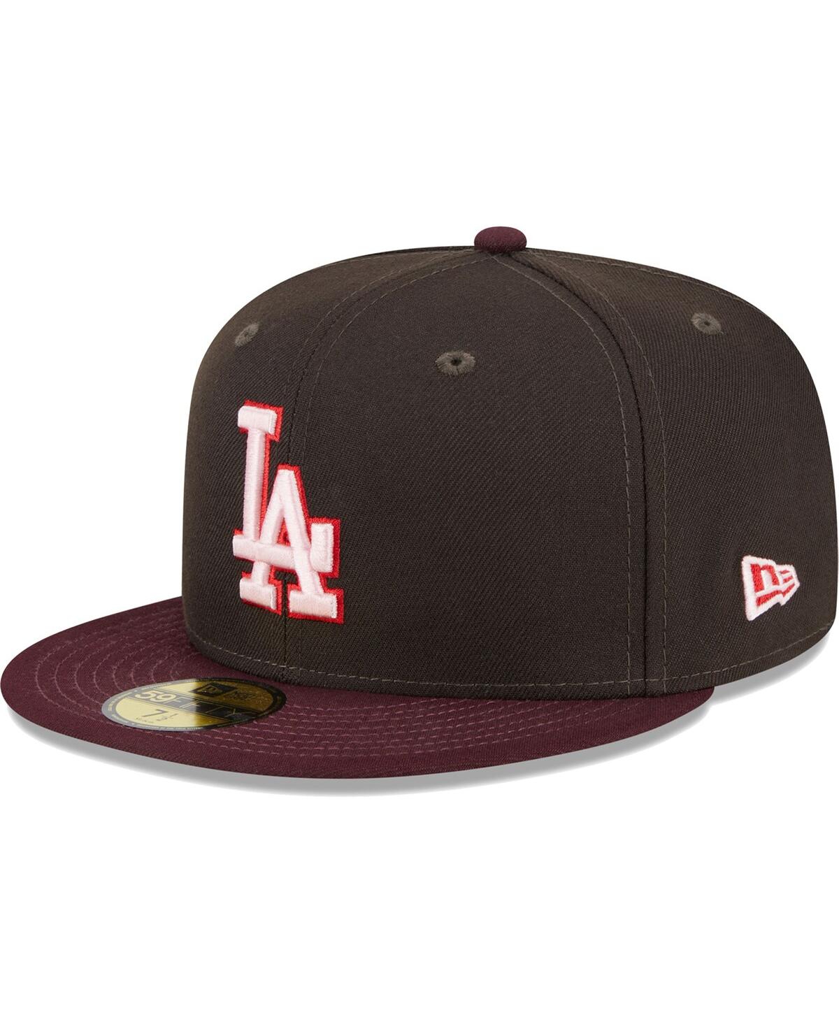 NEW ERA MEN'S NEW ERA BROWN, MAROON LOS ANGELES DODGERS CHOCOLATE STRAWBERRY 59FIFTY FITTED HAT 