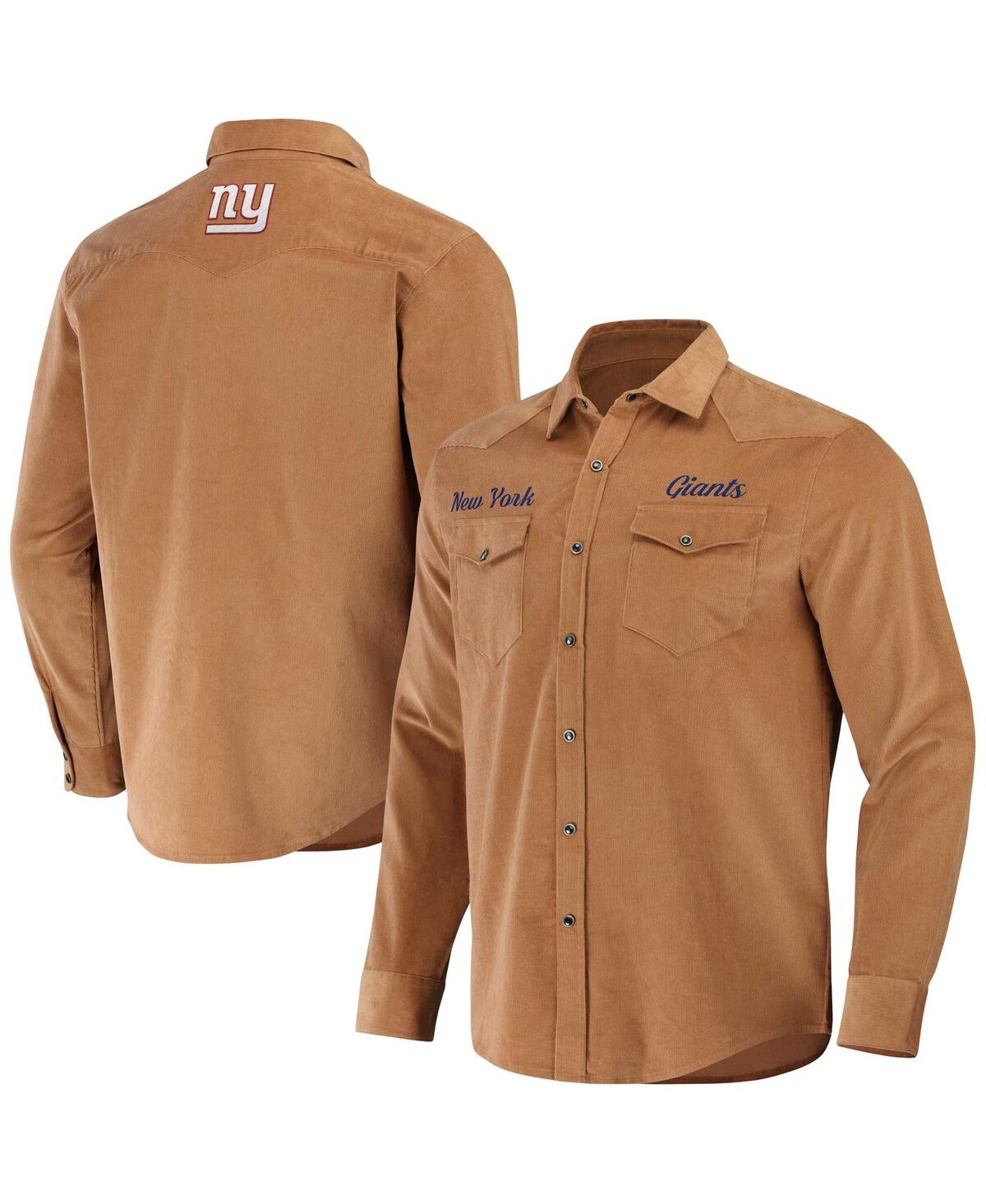 Fanatics Men's Nfl X Darius Rucker Collection By  Tan New York Giants Western Button-up Shirt In Tan