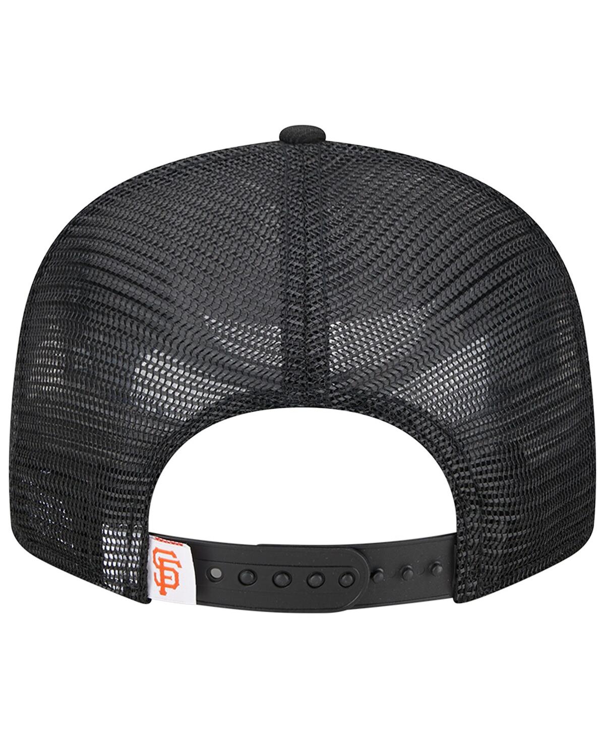 NEW ERA MEN'S NEW ERA BLACK SAN FRANCISCO GIANTS TEAM COLOR TRUCKER 9FIFTY SNAPBACK HAT 