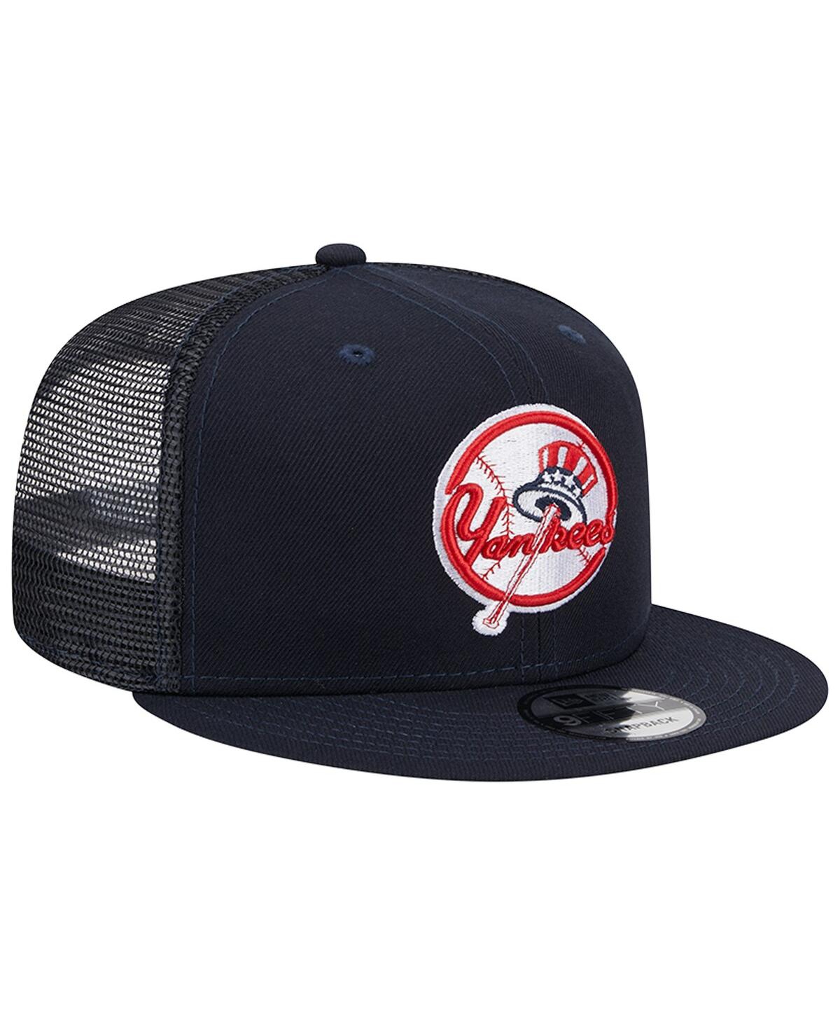 New Era Men's  Navy New York Yankees Team Color Trucker 9fifty Snapback Hat In Navy