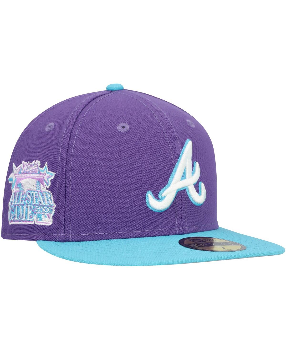 Shop New Era Men's  Purple Atlanta Braves Vice 59fifty Fitted Hat