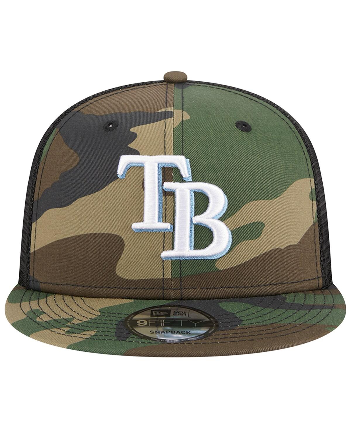 Men's New EraTampa Bay Rays WoodlandTrucker 9FIFTY Snapback Hat - Camo