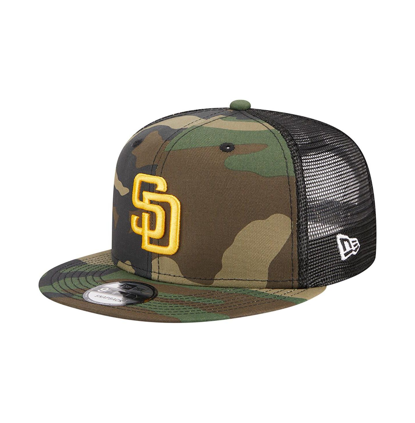 Мужская кепка-тракер-снэпбэк New Era San Diego Padres Woodland Camo 9FIFTY, Camo — фото 2