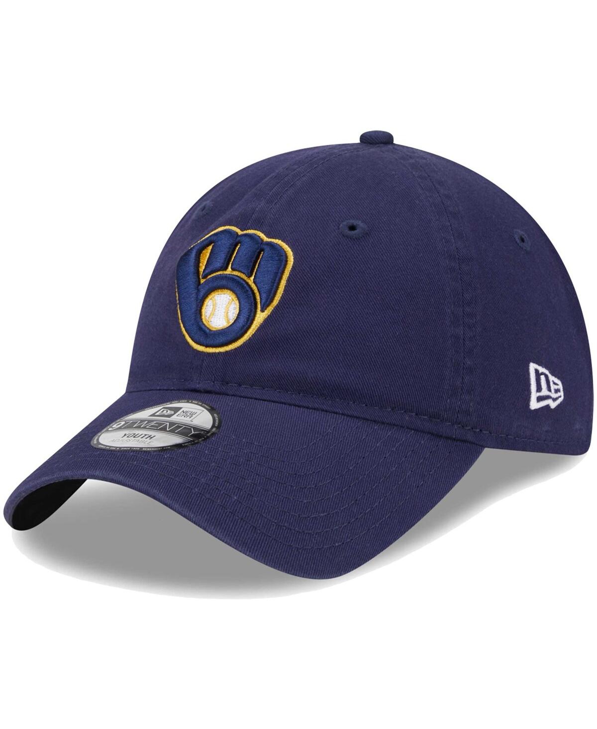 Shop New Era Little Boys And Girls  Navy Milwaukee Brewers Team 9twenty Adjustable Hat