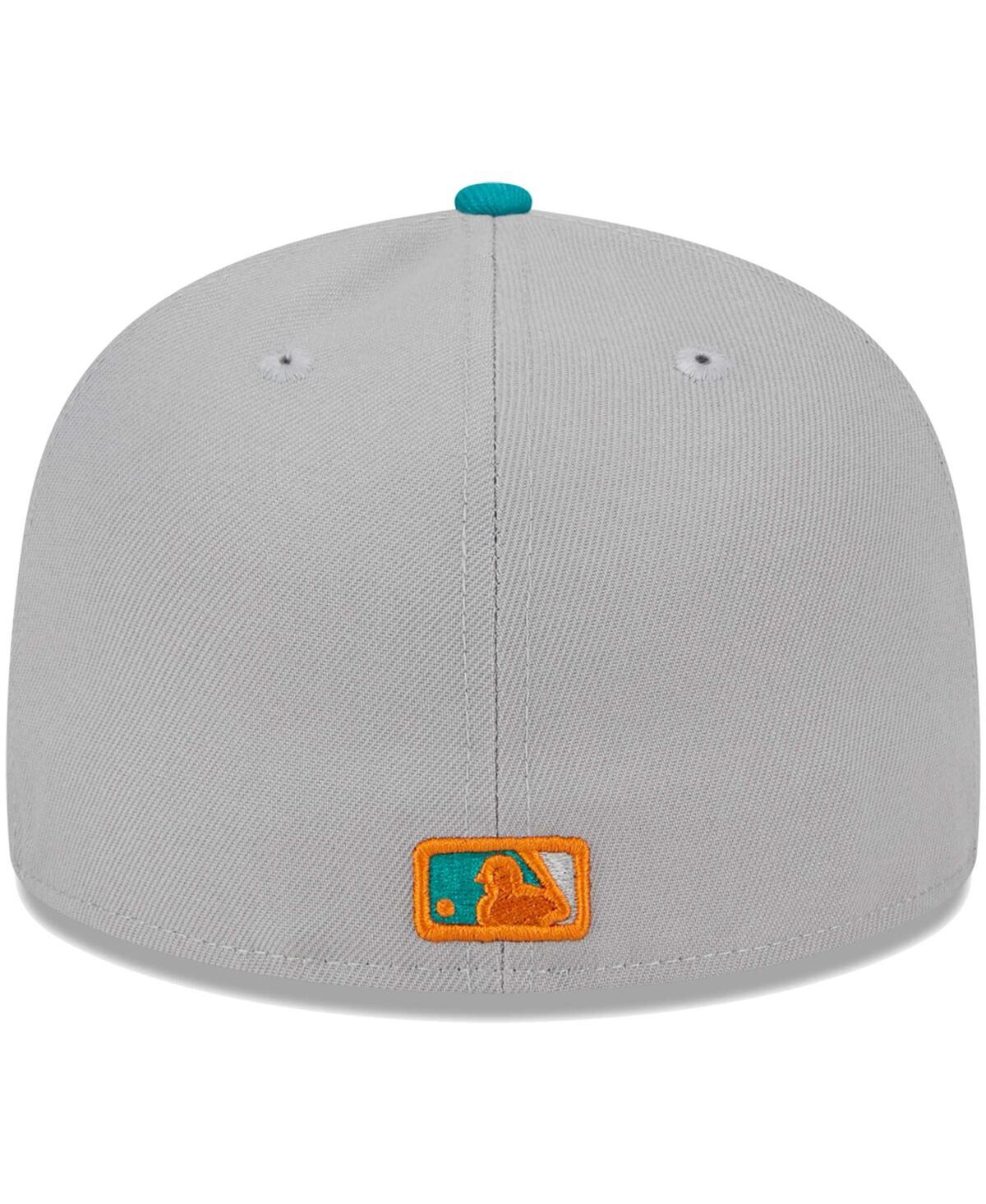 Shop New Era Men's  Gray, Teal Los Angeles Dodgers 59fifty Fitted Hat In Gray,teal