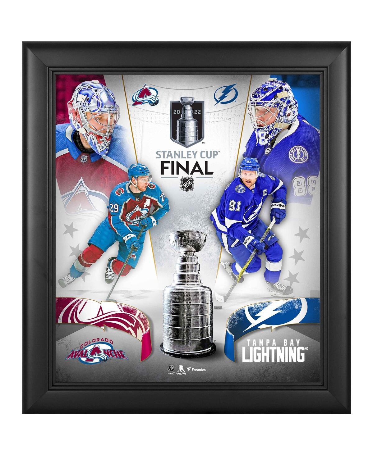 Fanatics Authentic Tampa Bay Lightning Vs. Colorado Avalanche 2022 Stanley Cup Final 15'' X 17'' Matchup Framed Collage In Multi