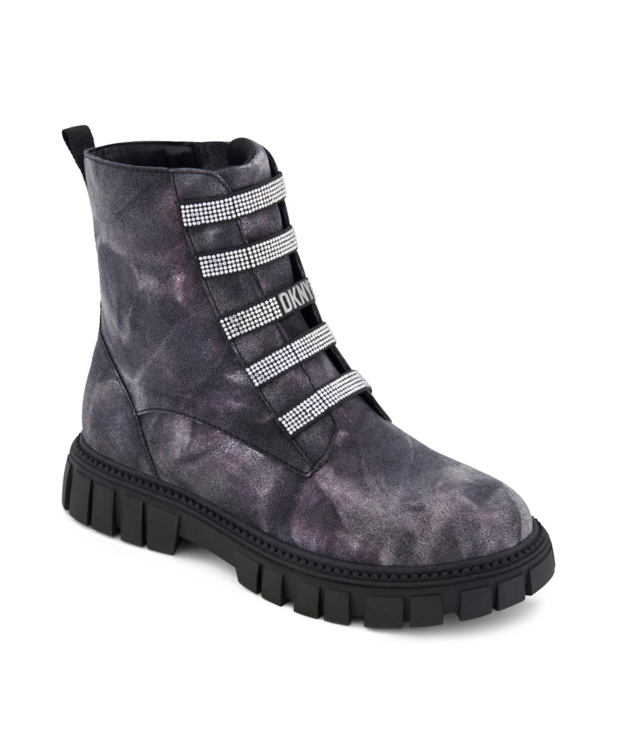 Dkny Little Girls Carrie Side Zipper Moto Shine Boots