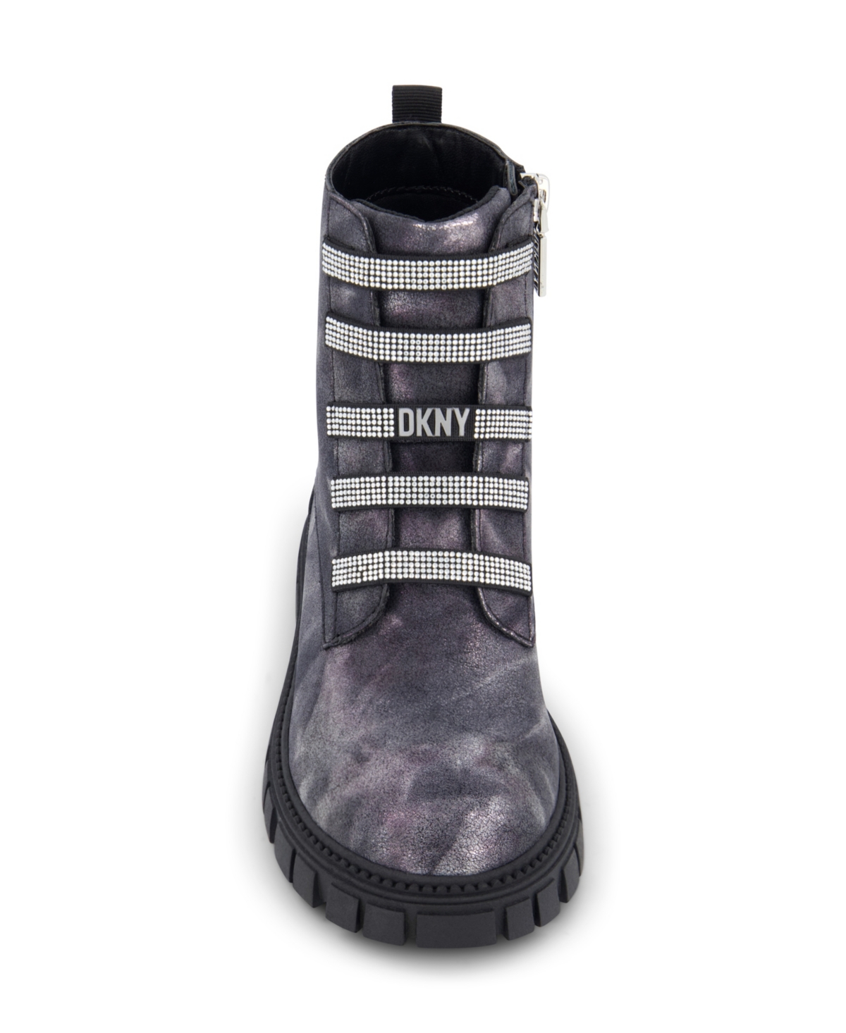 Dkny Little Girls Carrie Side Zipper Moto Shine Boots