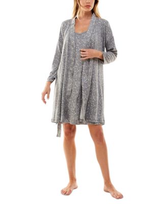 Roudelain - Women's 2-Pc. Printed Robe & Chemise Set