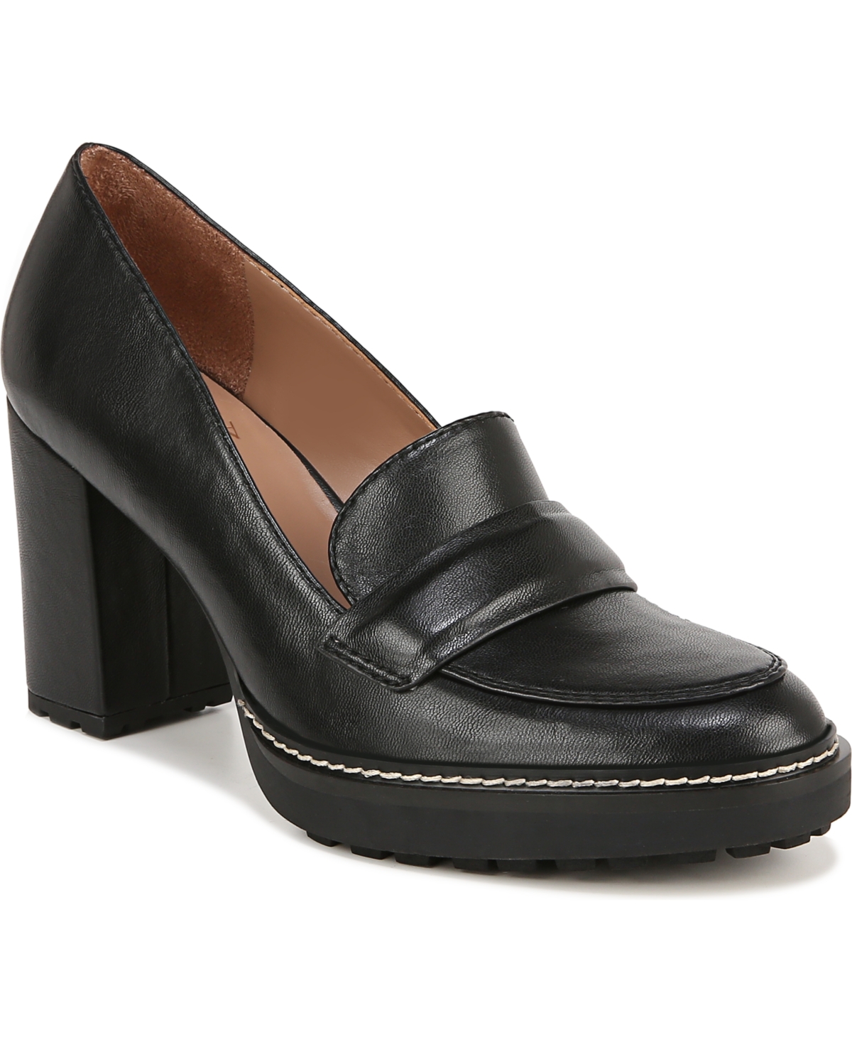 Naturalizer Dabney High-heel Loafers In Black Faux Leather