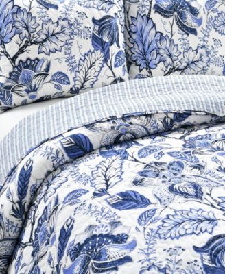 Cynthia Jacobean Floral 3-Piece Quilt Set, Full/Queen