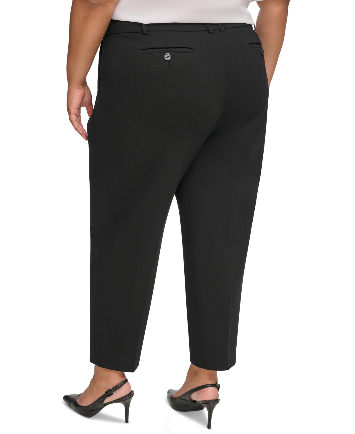 Calvin Klein Plus Size Pleat-Front Cropped Ankle Pants