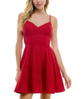 City Studios Juniors' Glittered Fit & Flare Dress - Macy's
