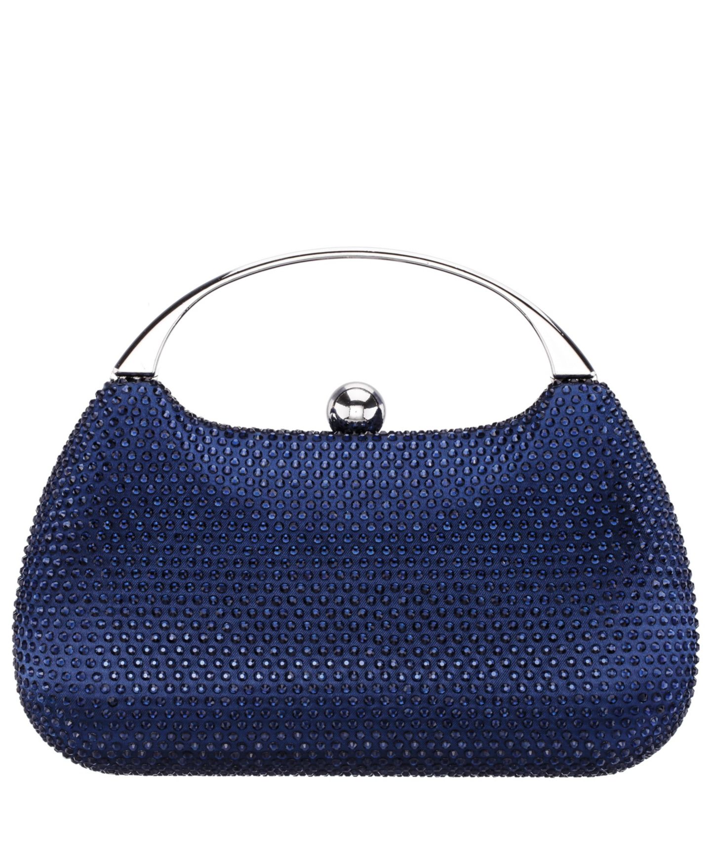 Женские клатчи Nina Crystal Minaudiere with Metal Handle, цвет: Чёрный — фото 7