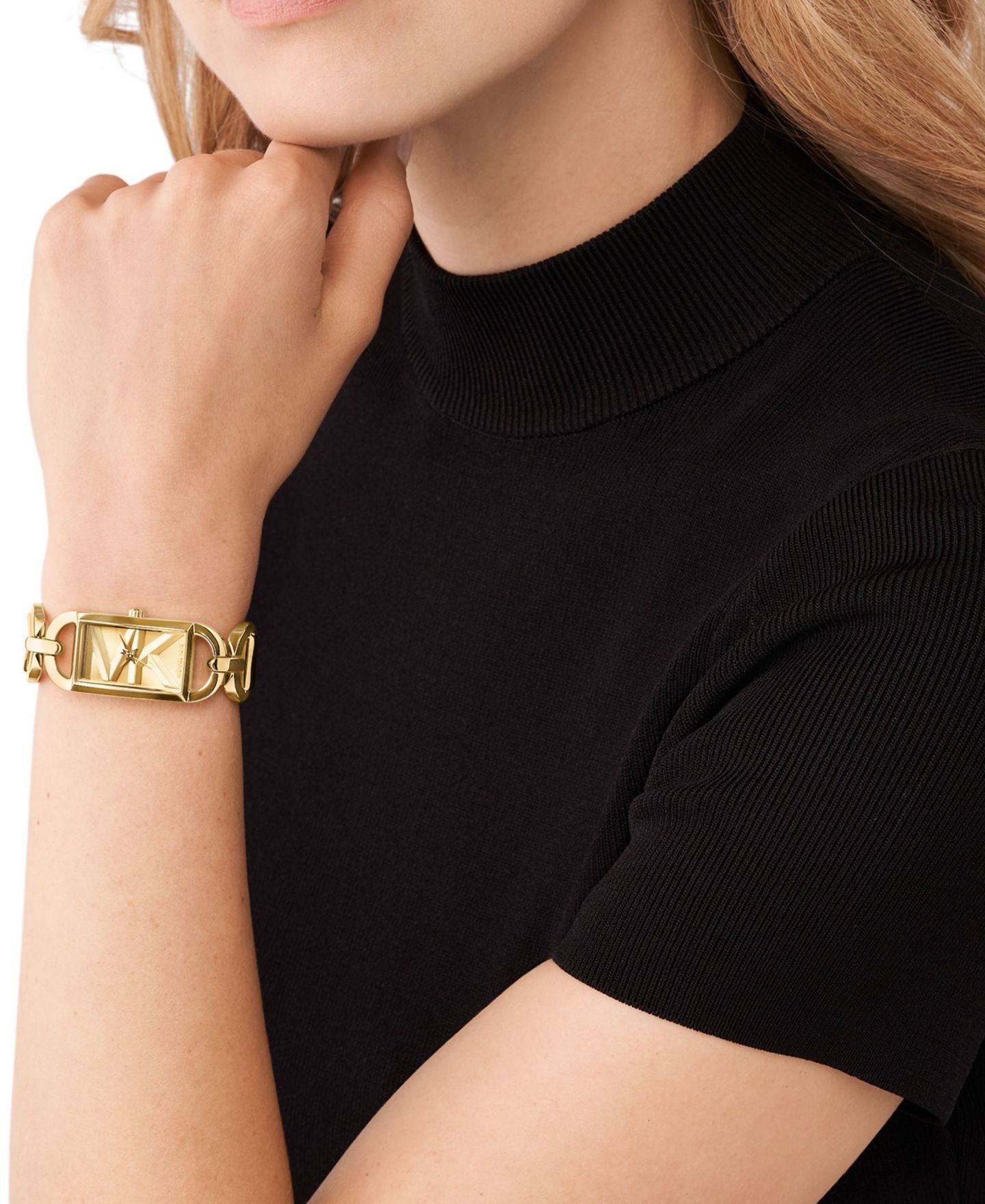 Женские часы Michael Kors Empire Quartz Three-Hand Gold-Tone Stainless Steel Watch 20X30mm — фото 4