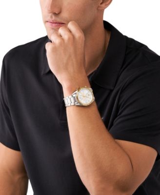 Men's Warren Quartz Chronograph Silver-Tone Stainless Steel Watch 42mm